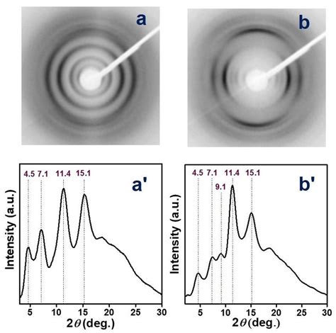 Two Dimensional Wide Angle X Ray Diffraction Waxd Edge Patterns A B