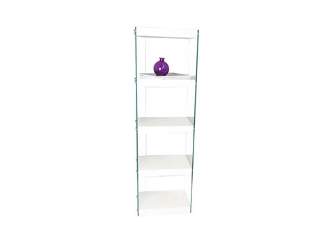 Moda Glass Display Shelving Units White High Gloss