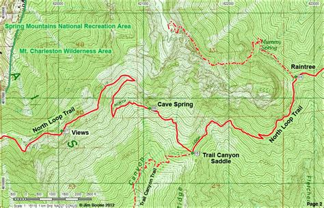 Mount Charleston Hiking Trails Map