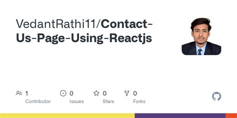 Github Vedantrathi Contact Us Page Using Reactjs