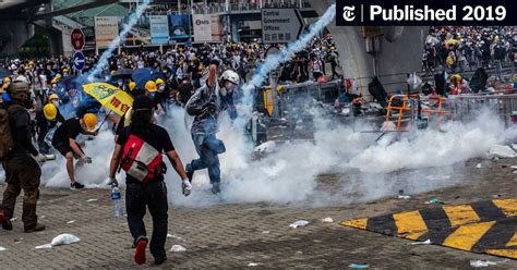 Extradition Protesters In Hong Kong Face Tear Gas And Rubber Bullets