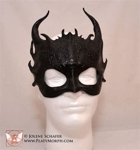 Black Obsidian Leather Dragon Smaug Inspired Cosplay Mask Etsy