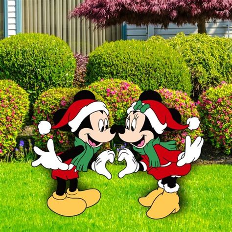 Mickey And Minnie Mouse Christmas Yard Cutout Etsy