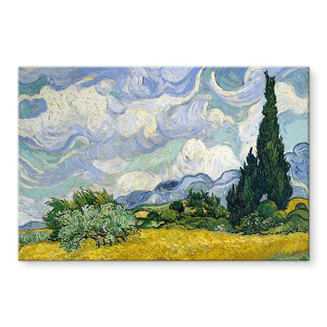 Acrylglasbild Van Gogh Weizenfeld Mit Zypressen Wall Art De