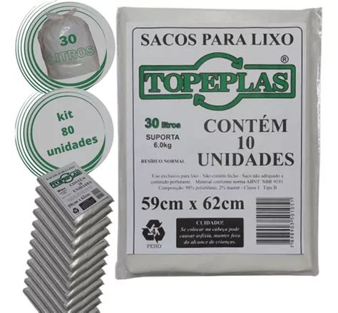 Saco De Lixo Branco Litros Resistente Kit Unidades Mercadolivre