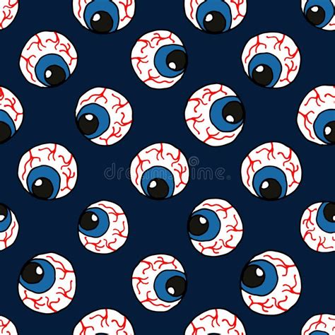 Vector Seamless Pattern with Blue Eyes. Scary Eye Pattern for the ...