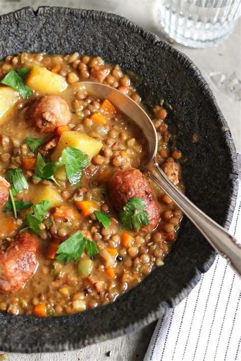 Lentejas Con Chorizo Lentil Stew Bake To The Roots