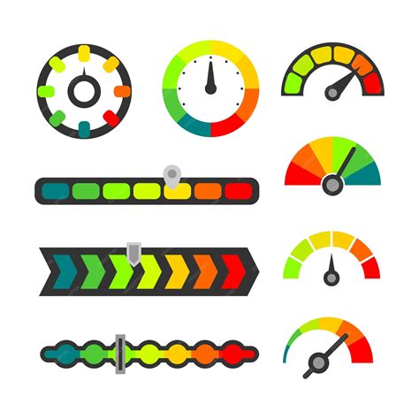 speedometer customer experience satisfaction rating bar premium vector