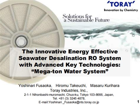 The Innovative Energy Effective Seawater Desalination Ro System With