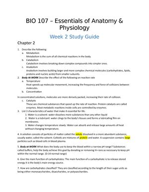 Chapter Anatomy Bio Essentials Of Anatomy Physiology Week