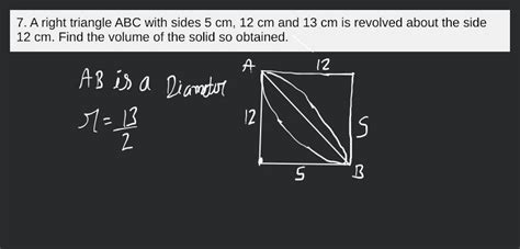 A Right Triangle Abc With Sides Cm Cm And Cm Is Revolved Aho