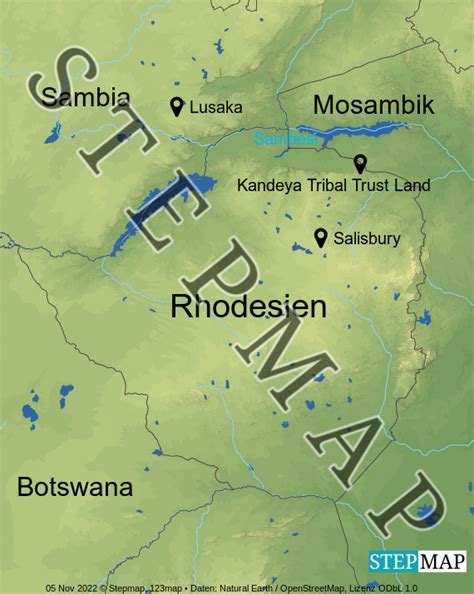 Stepmap Rhodesien Landkarte F R Simbabwe