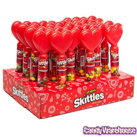 Skittles Candy Valentine Heart Toppers: 12-Piece Display | bestcandyshop