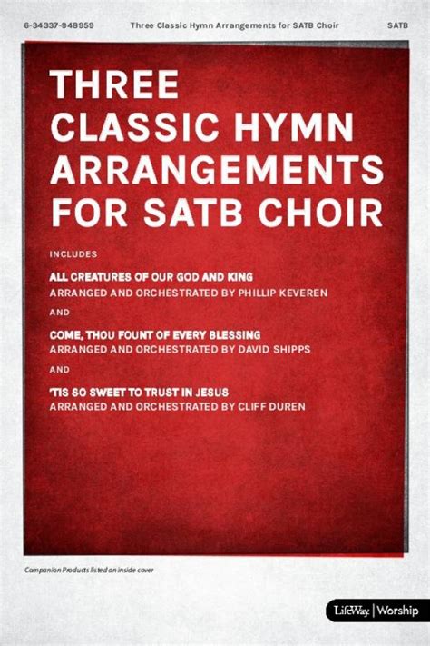 Three Classic Hymn Arrangements For Satb Choir Choral Anthem Satb