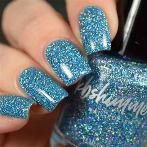 Set In Ocean Nail Polish Holographic Glitter Nails Blue Glitter Nails Glitter Nail Polish