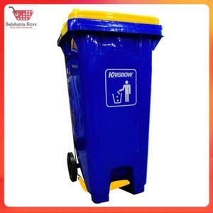 Jual Krisbow 120 Ltr Tempat Sampah Plastik Outdoor Biru Original