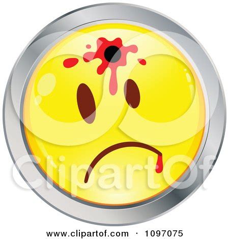 Shot Yellow And Chrome Cartoon Smiley Emoticon Face Posters Art