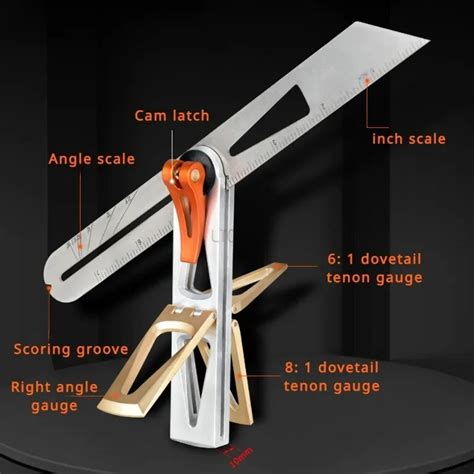 Heavy Movable Angle Ruler Degree Combination Folding Ruler