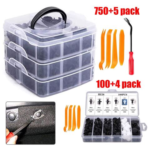 100620750 Pcs Clip Trim Kit Car Rivet Push Pin Rivet Bumper Door Panel Retainer Assortment Set