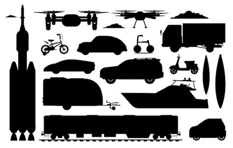 Silhueta De Ve Culo De Transporte Cole O De Transporte Diferente