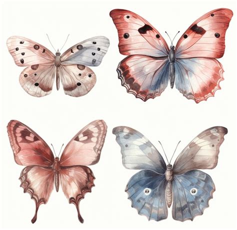 Premium AI Image | A watercolor painting of butterflies.