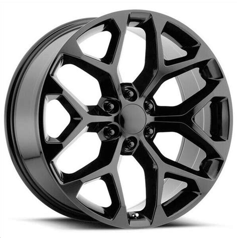 22 Inch Gloss Black Replica G09 Snowflake Wheels Rims 348 Cv98 Silverado 26 24 Ebay