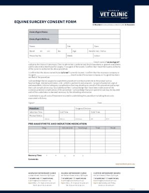 Australia Clinic Surgery Consent Fill Online Printable Fillable