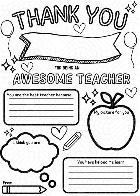 Teacher Thank You Coloring Page Teacher Appreciation Week Printable Teacher Appreciation