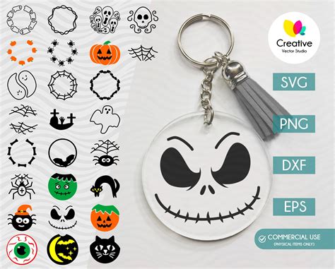 Halloween Keychain SVG Bundle | Creative Vector Studio