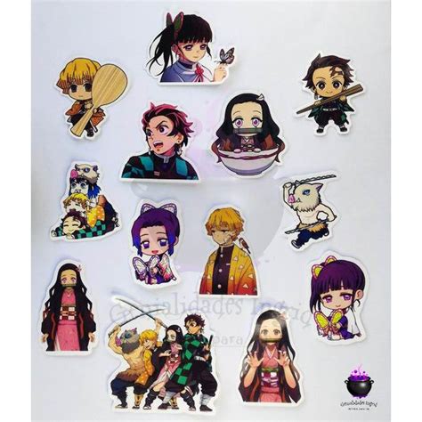 Adesivo Demon Slayer Kimetsu No Yaiba Anime Kit Com 13 Unidades Shopee Brasil