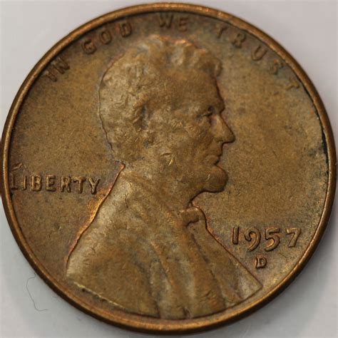 1957 D Lincoln Wheat Cent Penny Extra Fine XF EBay