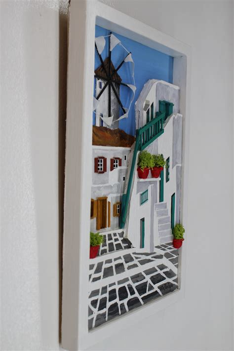 Traditional House Windmills Of Mykonos Cyclades Handmade D Painting