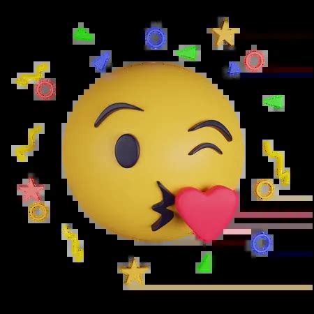 Kissing heart emoji Emoji 3D Icon download in PNG, OBJ or Blend format