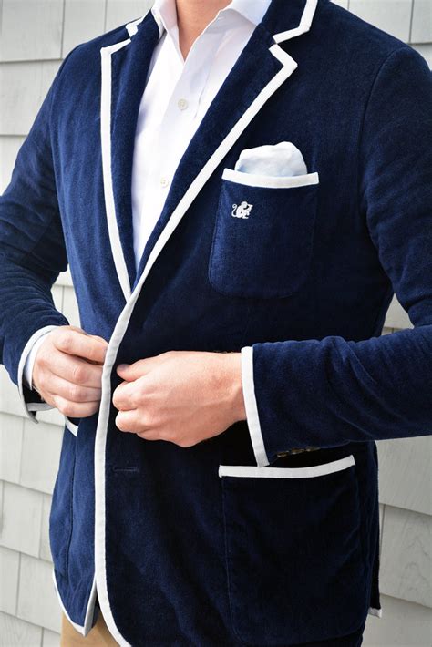 Terry Cloth Toweling Blazer By Bask Men S Navy Blue Bask Poolside Supply Co