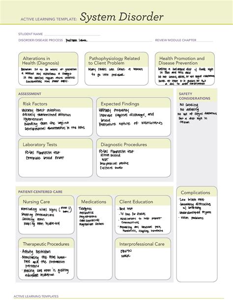 Preterm Labor Ati Template