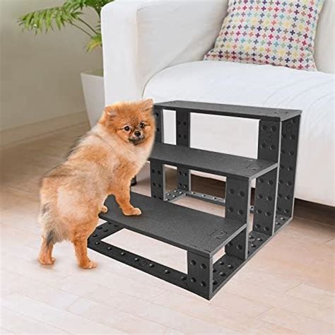 NAMSAN Hundetreppe Katzentreppe 3 Stufen Haustiertreppe für Bett Sofa