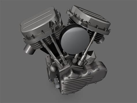 Panhead Harley Motorcycle Engine 3d Model Cgtrader