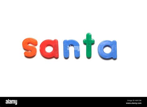 Alphabet Fridge Magnets Spelling Santa Words Stock Photo Alamy