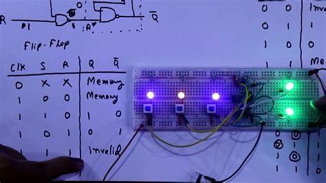 Sr Flip Flop Using Nand Gate Practical Youtube