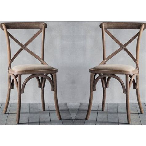 Hapron Cross Back Light Oak Wooden Dining Chairs In Pair Sale