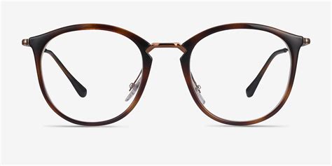 Ray-Ban RB7140 - Round Tortoise Bronze Frame Glasses For Women ...