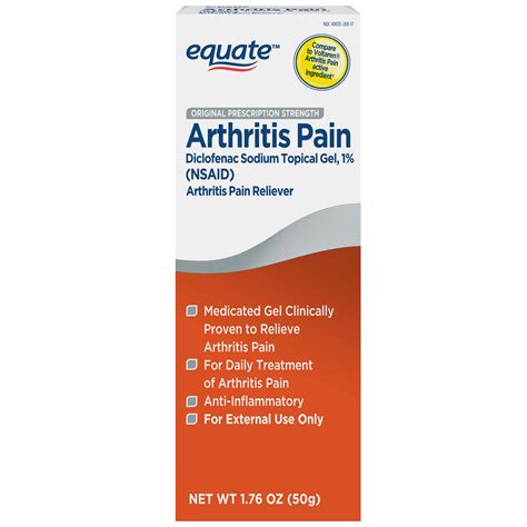 Equate Diclofenac Sodium Arthritis Pain Reliever Gel 1 7 Oz