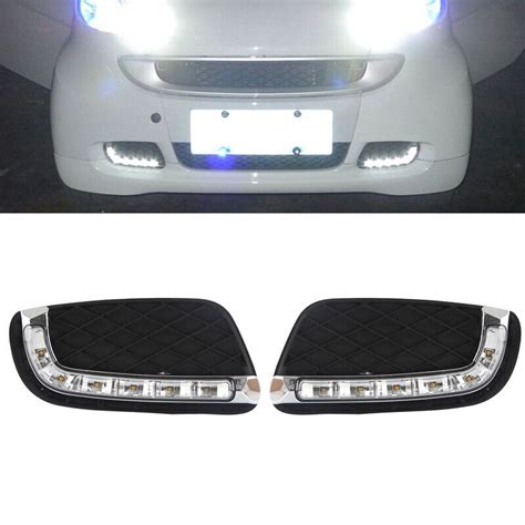 Set For Benz Smart Fortwo Led Drl Fog Lamp Daytime Running