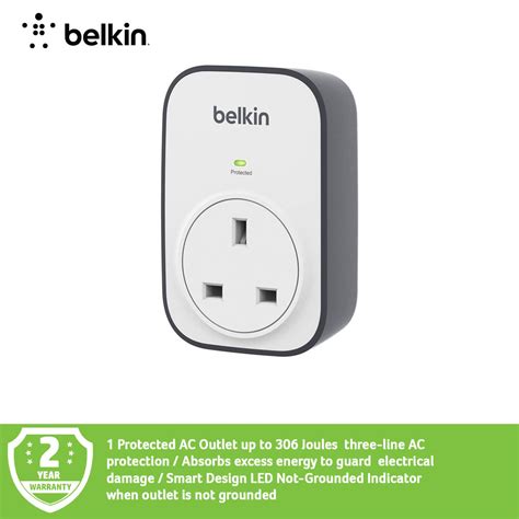 Belkin Surge Cube 1 Way 1 Plug Surge Protection Plug White