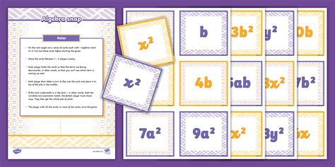 Algebra Snap Game Teacher Made Twinkl