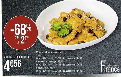 Promo Poulet Tikka Massala Ou Gambas Curry Rouge Ou Bœuf Kyoto Chez