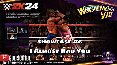 WWE2K24 Showcase Wrestlemania VIII I ALMOST HAD YOU Bret Hart Vs Roddy