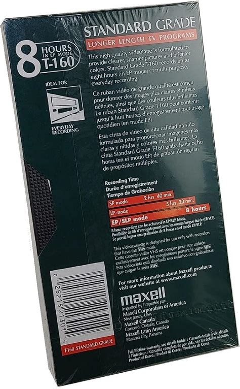 Maxell T 160 Std Standard Grade Videocassette