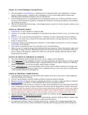 Nur Test Notes Docx Chapter Critical Thinking In