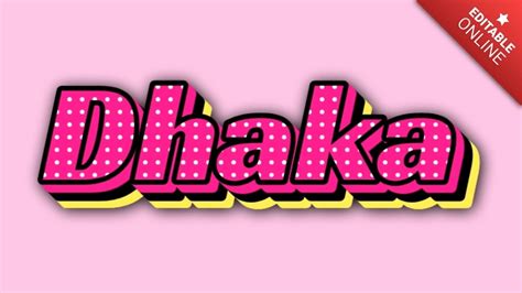 Dhaka 3D Text Pop Art Retro Vintage Texteffekt Generator